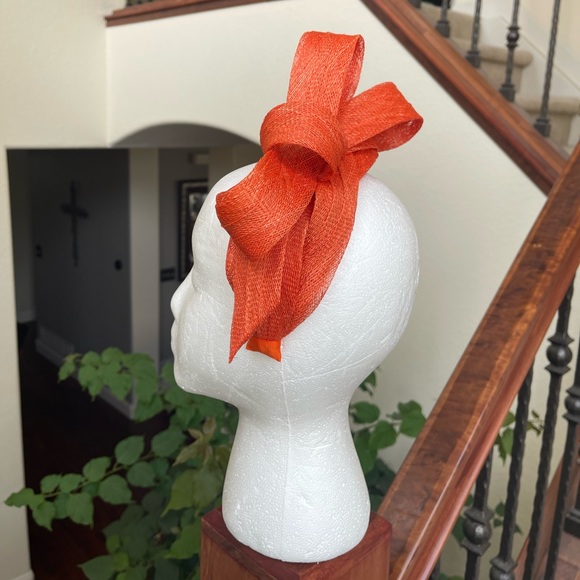 Kentucky Derby Orange Handmade Fascinator - Picture 4 of 5